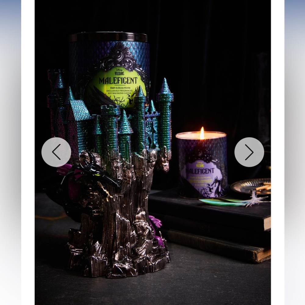 Bath & Body Works Maleficent Dragon Castle Pedestal 3-Wick Candle Holder